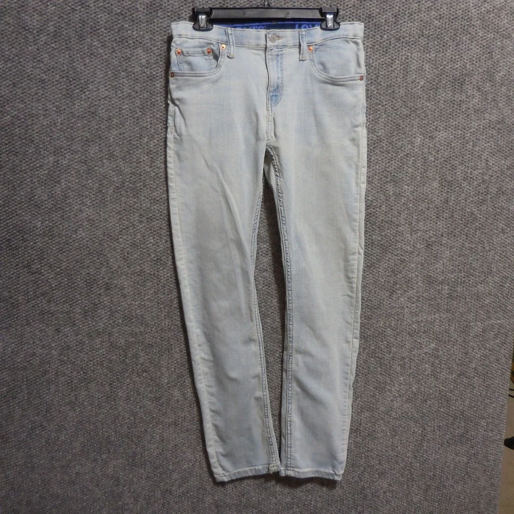 Levis 502 Regular Taper Jeans Mens 28x30 Light Wash Blue Denim 825663805805